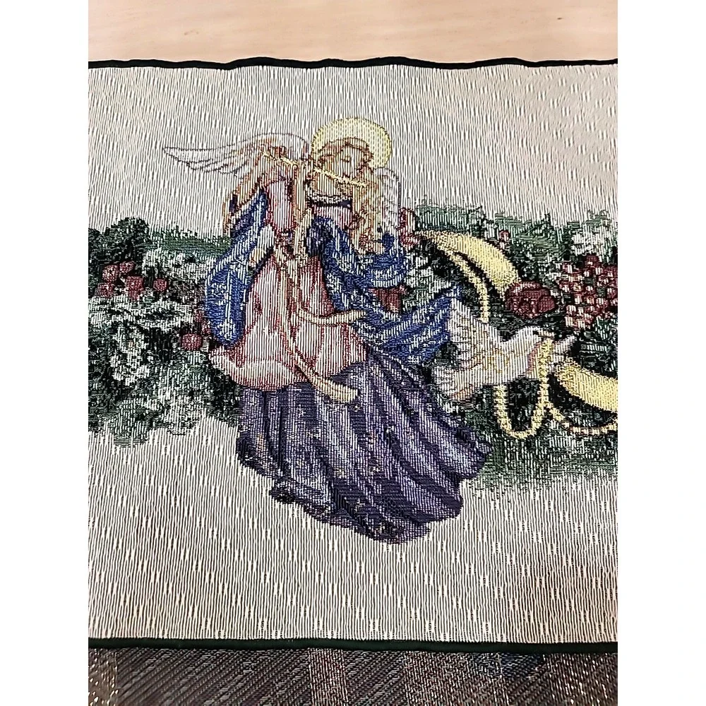 Christmas Angels w/Musical Instruments Tapestry Table Runner 13